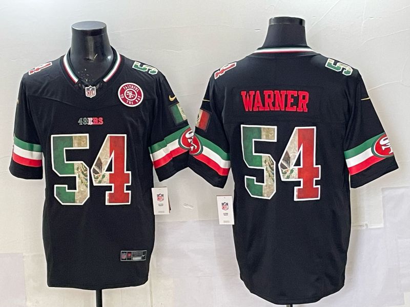 Men 2025 Nike San Francisco 49ers #54 Warner Black Mexico Limited NFL Jersey style 09
